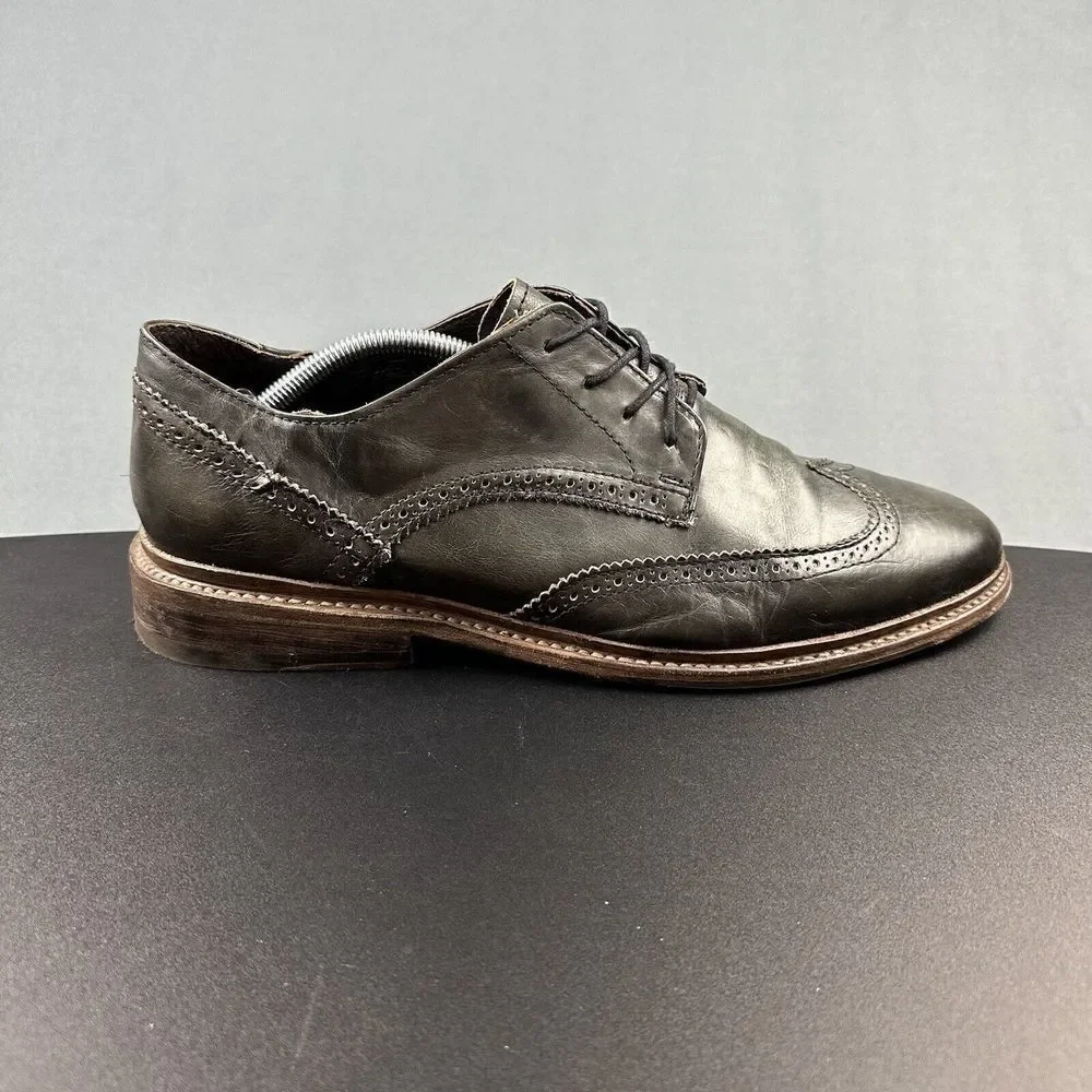 Freebird Shoes Mens 12 Kensington Olive Oxford Wingtip Leather Almond Toe